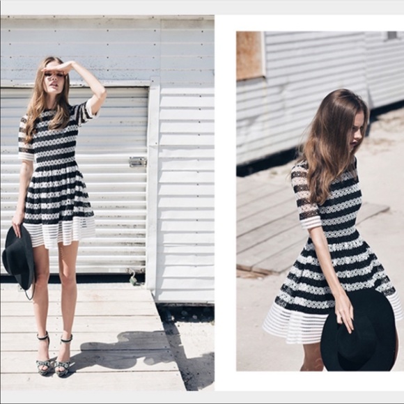 Alexis Eyelet Striped Dress - Picture 2 of 6